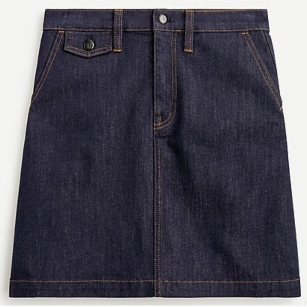J. CREW Dark Wash Blue 5 Pocket‎ Center Seam Denim Jean Mini Skirt Women's SZ 29